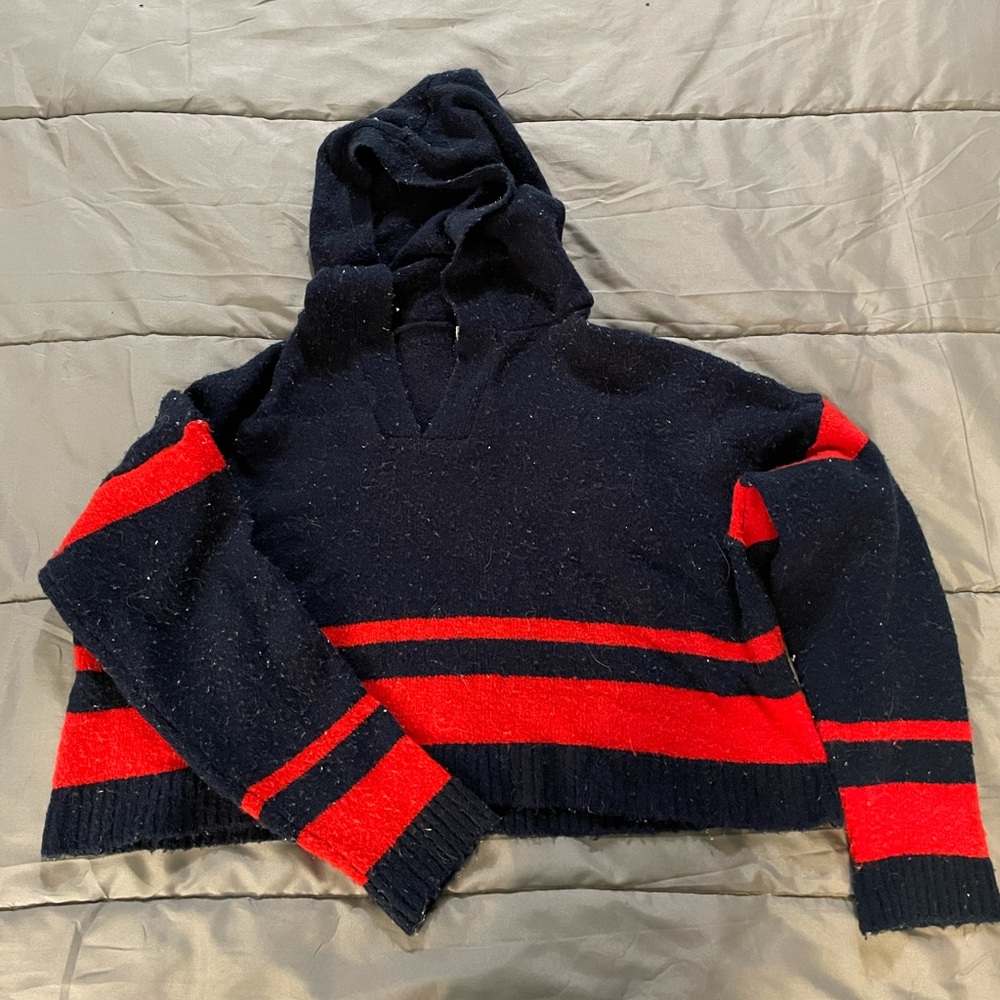 Cropped hooded sweater